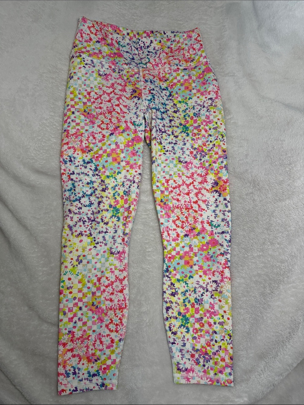 Fabletics Multicolor Floral Print Leggings - Pink, Yellow, Blue, Green